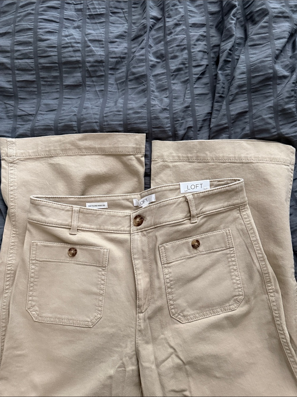 LOFT Women’s Tan - The Palmer, wide-Leg Cotton Chinos